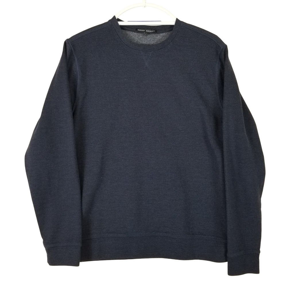Robert Barakett Mens Navy Blue Heather Crewneck Sweatshirt Large Pullover L